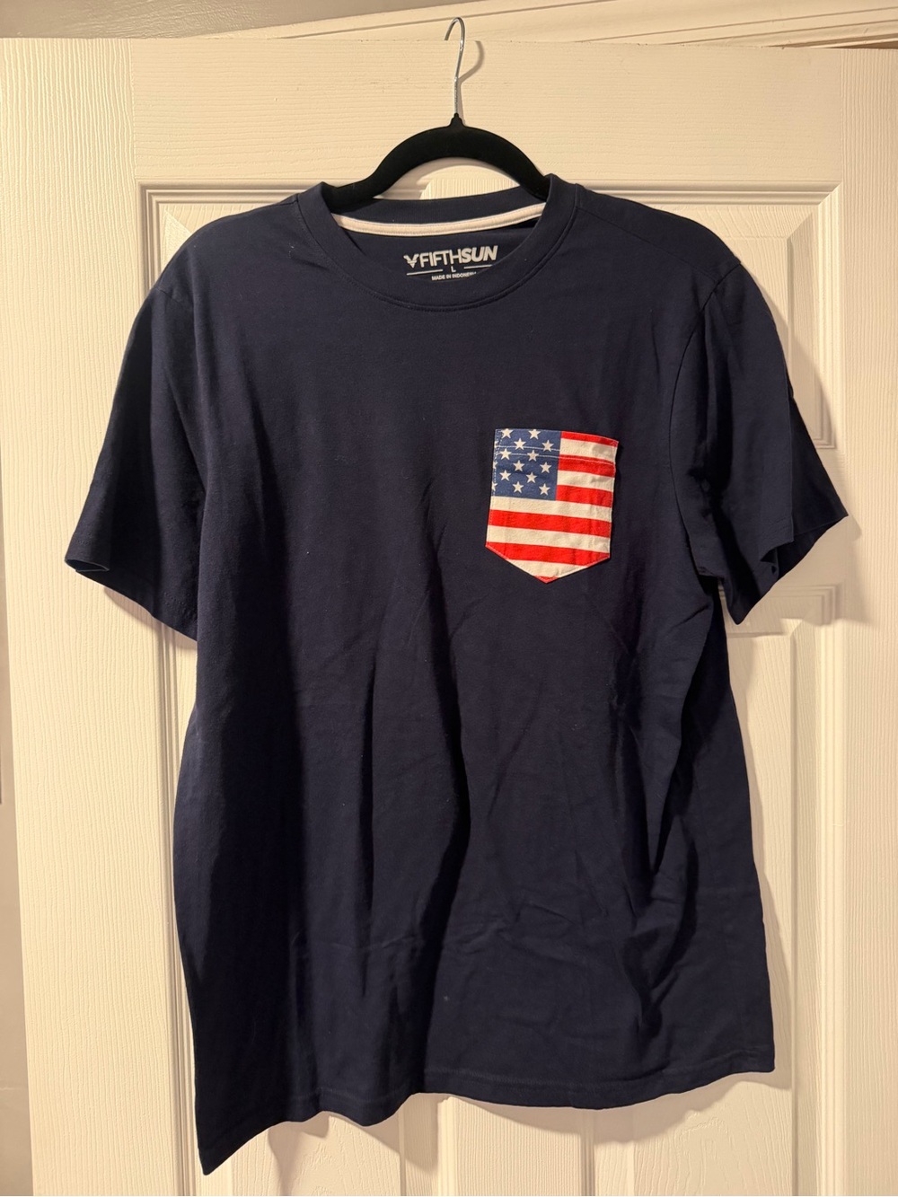Fifth Sun Navy Short-Sleeve Tee with American Flag Pocket